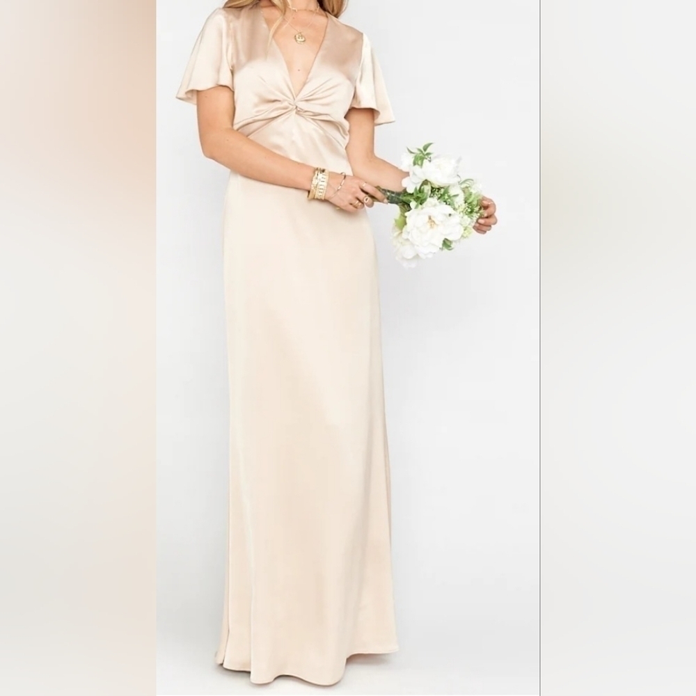 *NWOT* Show me your MuMu-Rome Twist Gown- Champagne Luxe Satin